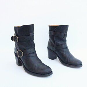 Fiorentini + Baker Lena Laverne Leather Moto Heel Boots size 39.5 US 9.5